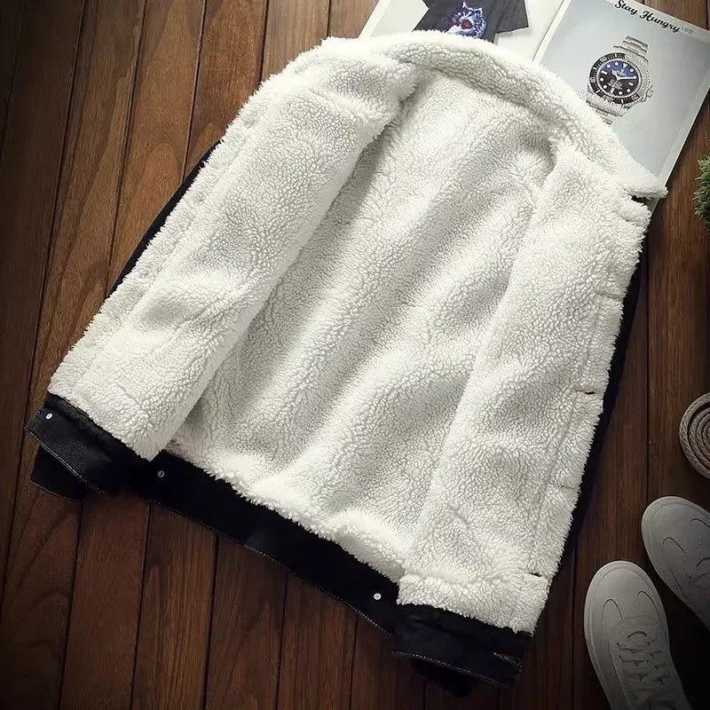 Signature Tunica Men's Fleece-Lined Denim Loose Fit Winter Coat Jacket