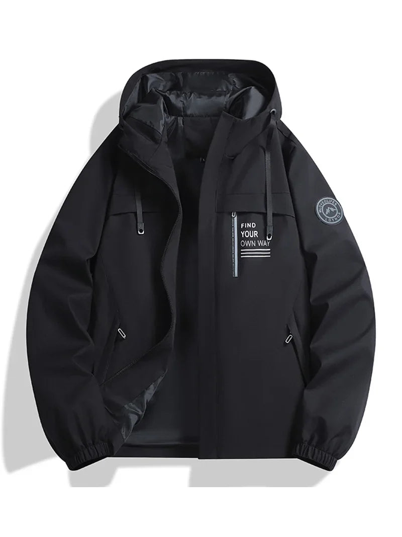 Signature Tunica Men's Lightweight Windbreaker Hooded Zip-Up Jacket for Hiking