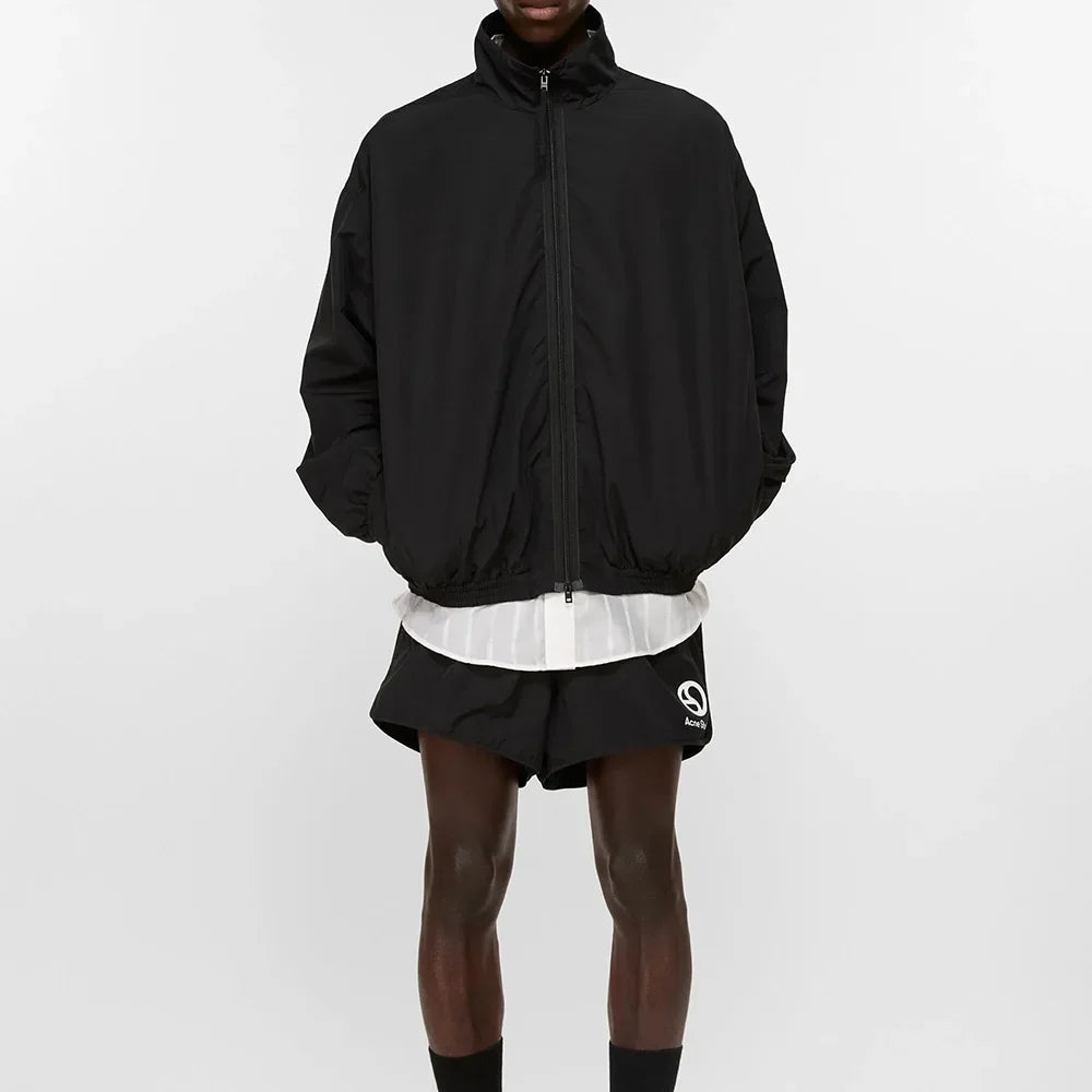 Signature Tunica Men's Loose Fit Streetwear Embroidery Stand Collar Coat Jacket